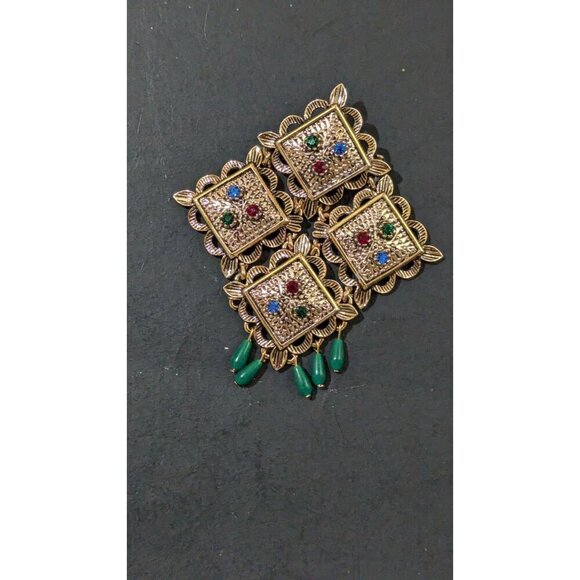 Vintage Sarah Coventry Temple of Lights Rhinestone Accent Statement brooch pin - Picture 5 of 6